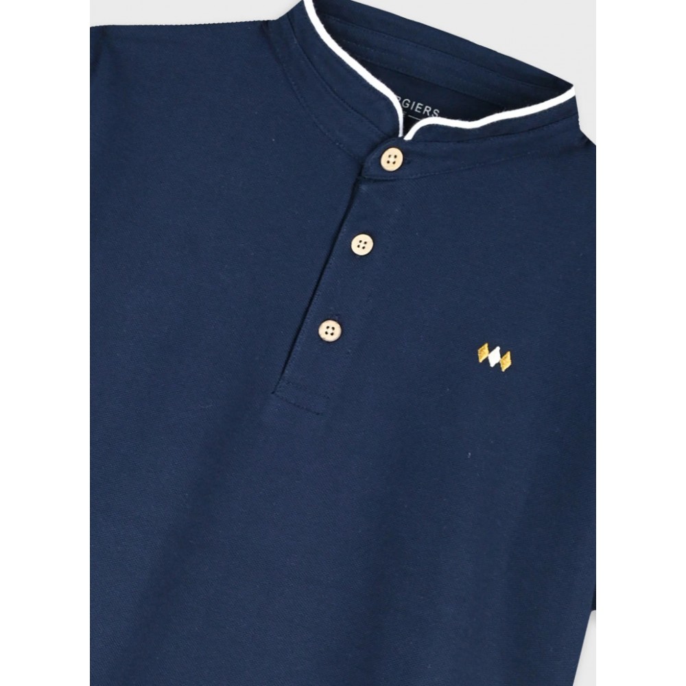 Εφηβική Μπλούζα Τύπου Polo Με Μάο Γιακά Αγόρι (6-16) -Μαρέν- 13-226034-5