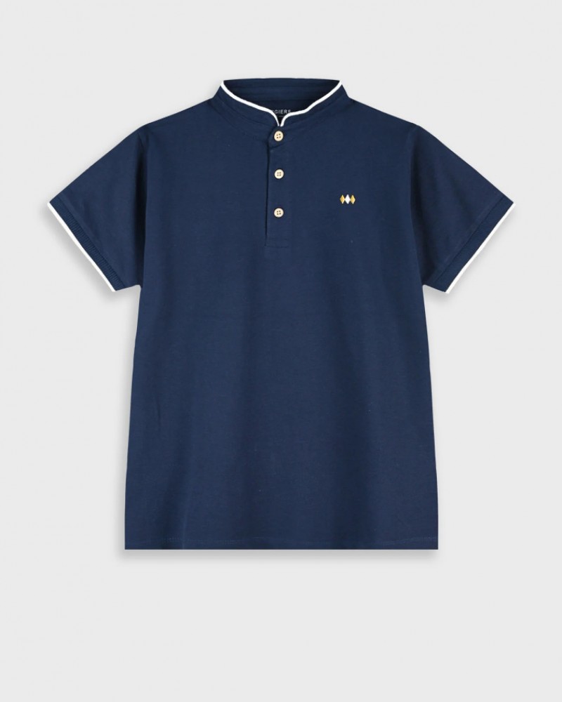 Εφηβική Μπλούζα Τύπου Polo Με Μάο Γιακά Αγόρι (6-16) -Μαρέν- 