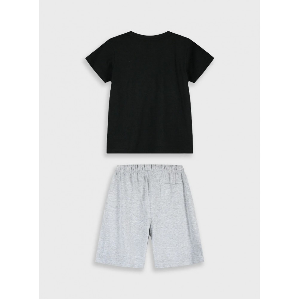 Εφηβικό Σετ Μακό με Μπλούζα Now or Never και Βερμούδα Αγόρι (6-16) –Μελανζέ– 13-226043-0