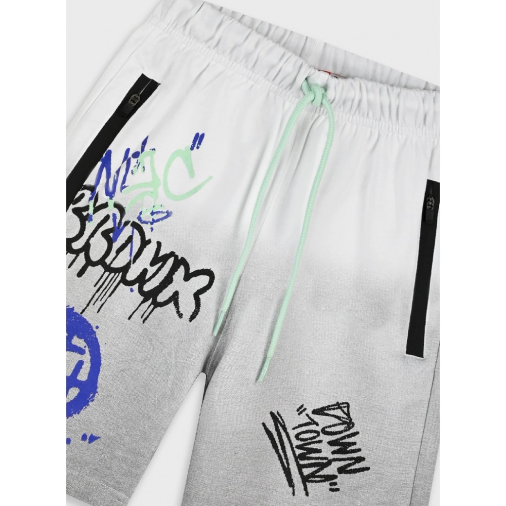 Εφηβική Βερμούδα Αθλητική Ντεγκραντέ με Τύπωμα Αγόρι (6-16) –Εκρού– 13-226043-2