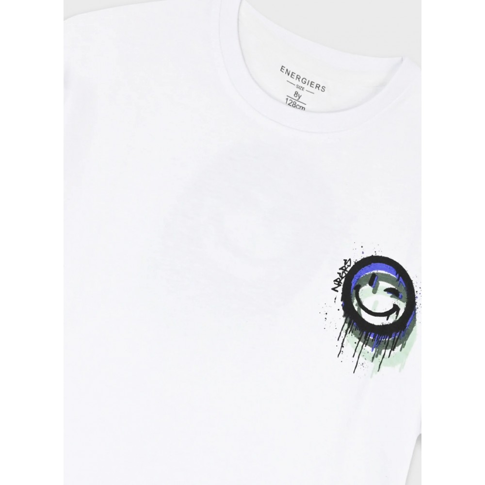 Εφηβική T-Shirt Μπλούζα με Τύπωμα Just Smile Edition Αγόρι (6-16) -Λευκό- 13-226044-5