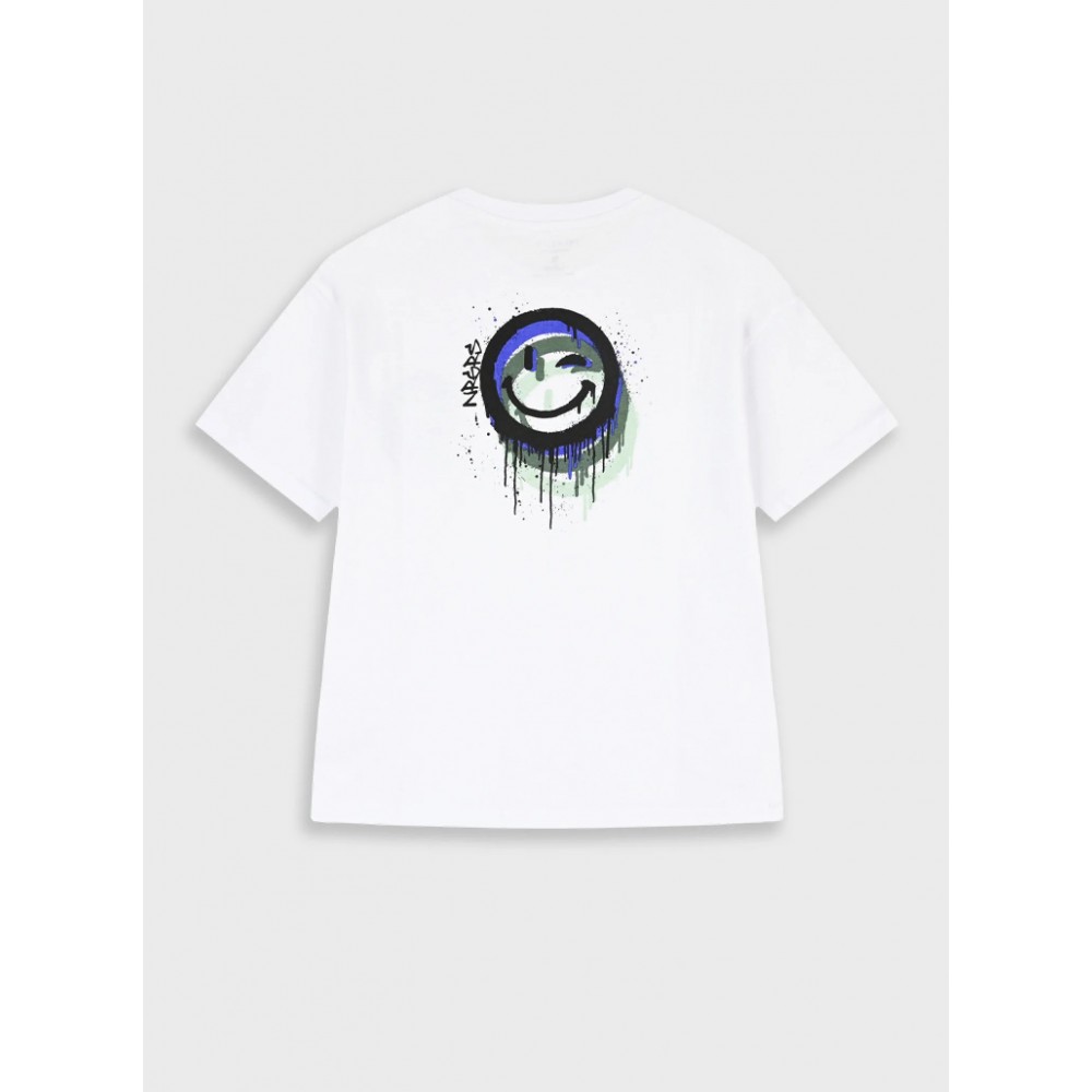 Εφηβική T-Shirt Μπλούζα με Τύπωμα Just Smile Edition Αγόρι (6-16) -Λευκό- 13-226044-5
