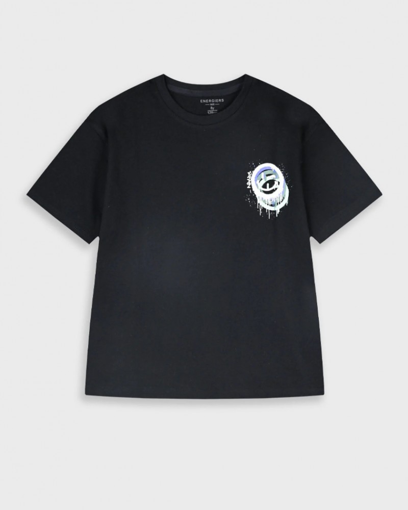 Εφηβική T-Shirt Μπλούζα με Τύπωμα Just Smile Edition Αγόρι (6-16) -Μαύρο- 