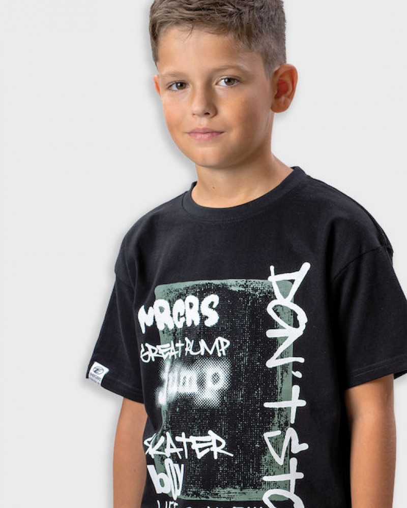 Εφηβική T-Shirt Μπλούζα Don't Stop Αγόρι (6-16) -Μαύρο- 