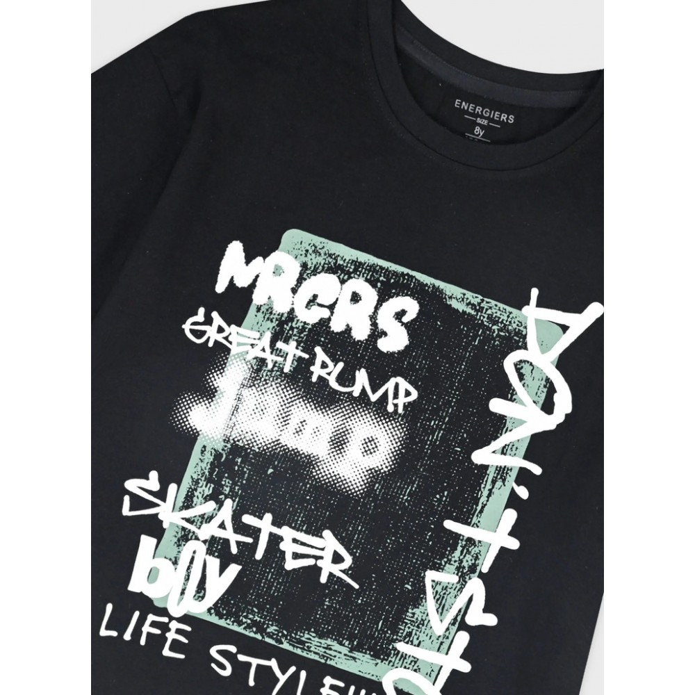 Εφηβική T-Shirt Μπλούζα Don't Stop Αγόρι (6-16) -Μαύρο- 13-226045-5