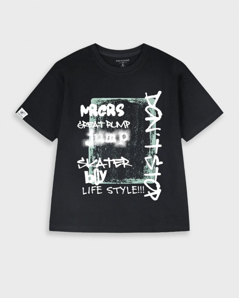 Εφηβική T-Shirt Μπλούζα Don't Stop Αγόρι (6-16) -Μαύρο- 