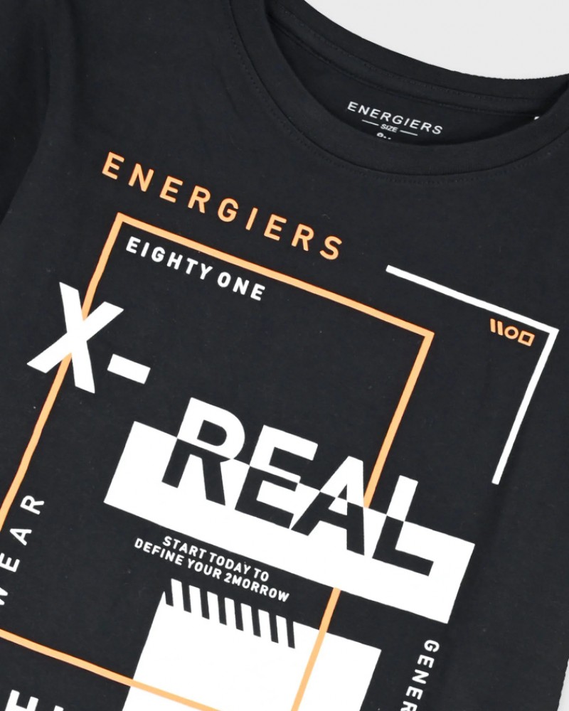 Εφηβικό Σετ Μακό με Μπλούζα Real Athletic και Βερμούδα Αγόρι (6-16) –Πορτοκαλί– 