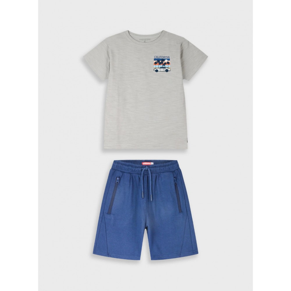 Εφηβικό Σετ Μακό με Μπλούζα California και Βερμούδα Αγόρι (6-16) –Μαρέν– 13-226052-0