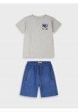 Εφηβικό Σετ Μακό με Μπλούζα California και Βερμούδα Αγόρι (6-16) –Μαρέν– 
