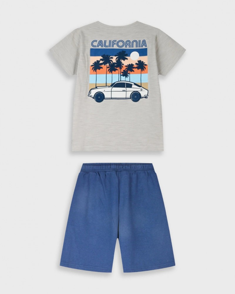 Εφηβικό Σετ Μακό με Μπλούζα California και Βερμούδα Αγόρι (6-16) –Μαρέν– 