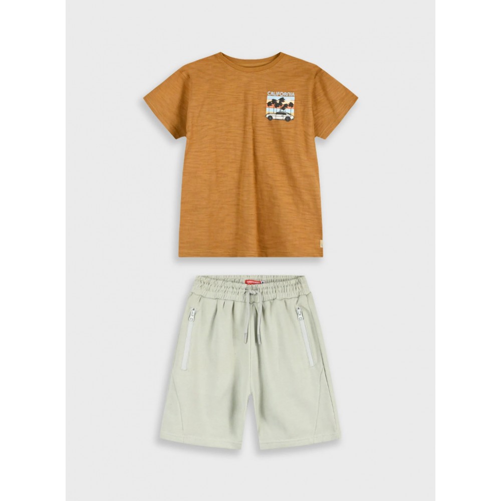 Εφηβικό Σετ Μακό με Μπλούζα California και Βερμούδα Αγόρι (6-16) –Πάγος– 13-226052-0