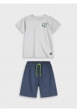 Εφηβικό Σετ Μακό με Μπλούζα Skate Board και Βερμούδα Αγόρι (6-16) –Μαρέν– 