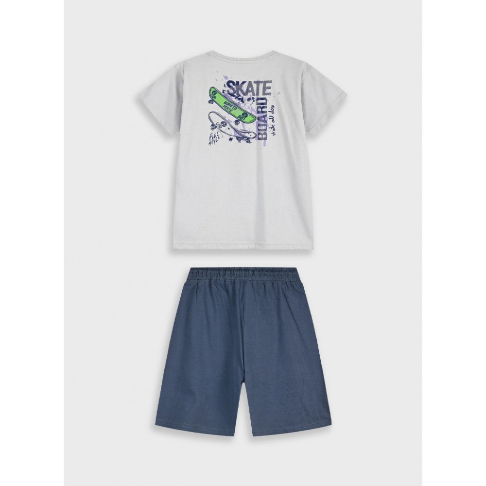Εφηβικό Σετ Μακό με Μπλούζα Skate Board και Βερμούδα Αγόρι (6-16) –Μαρέν– 
