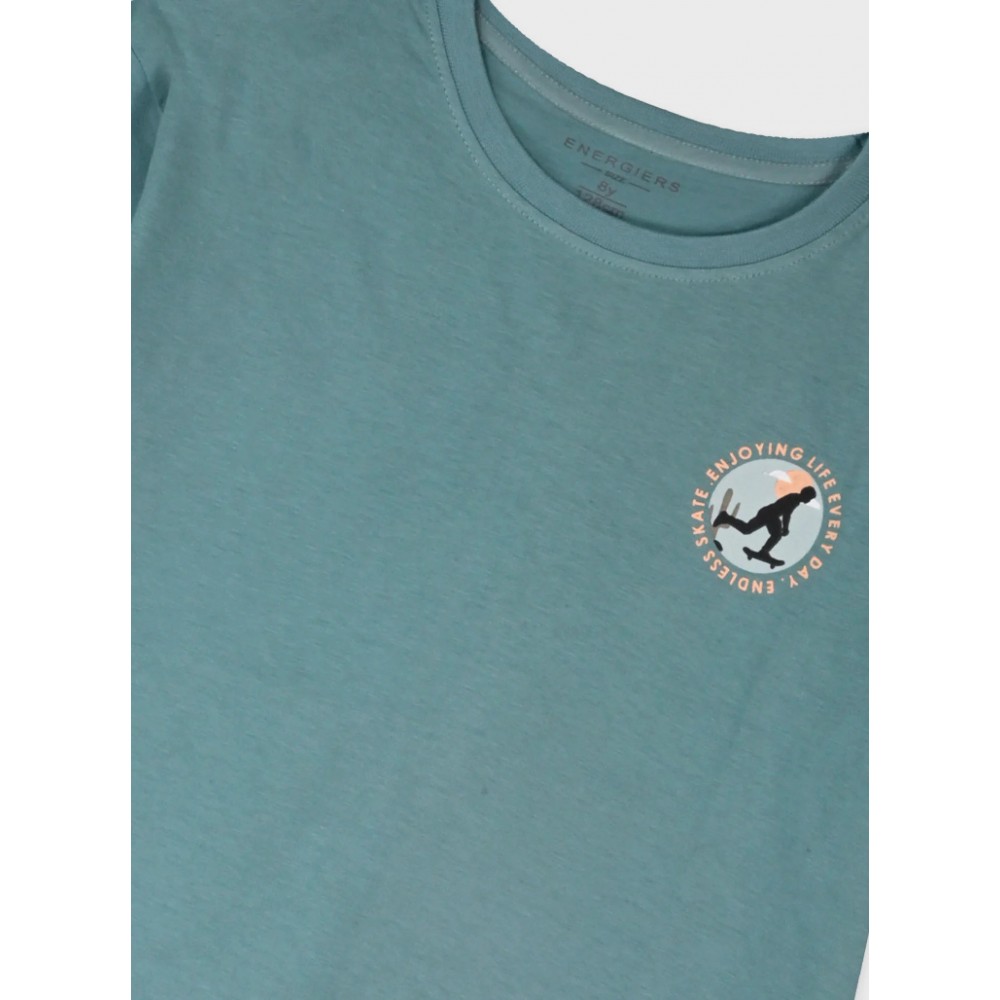 Εφηβικό Σετ Μακό με Μπλούζα Skate Enjoying και Βερμούδα Αγόρι (6-16) –Σκονισμένο Πράσινο– 13-226074-0