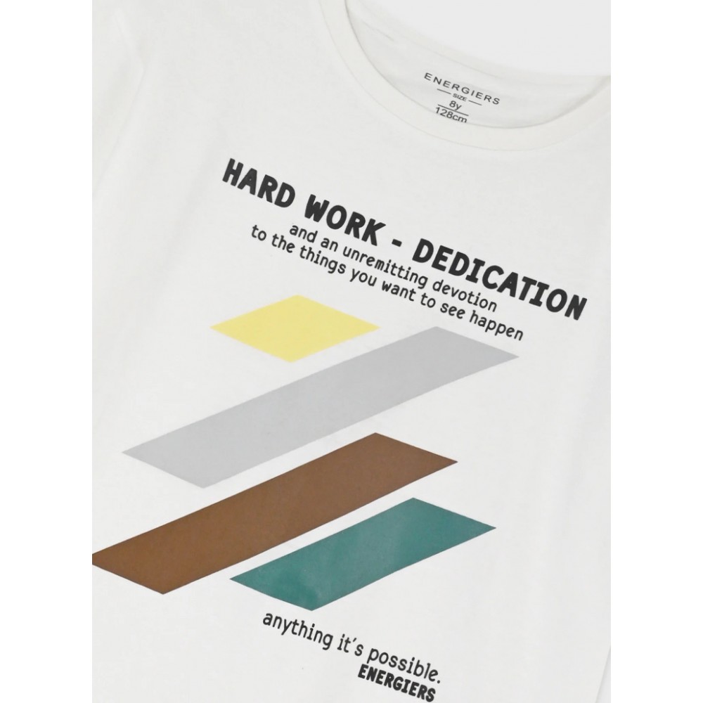 Εφηβικό Σετ Μακό με Μπλούζα Hard Work και Βερμούδα Αγόρι (6-16) –Πετρόλ– 13-226078-0