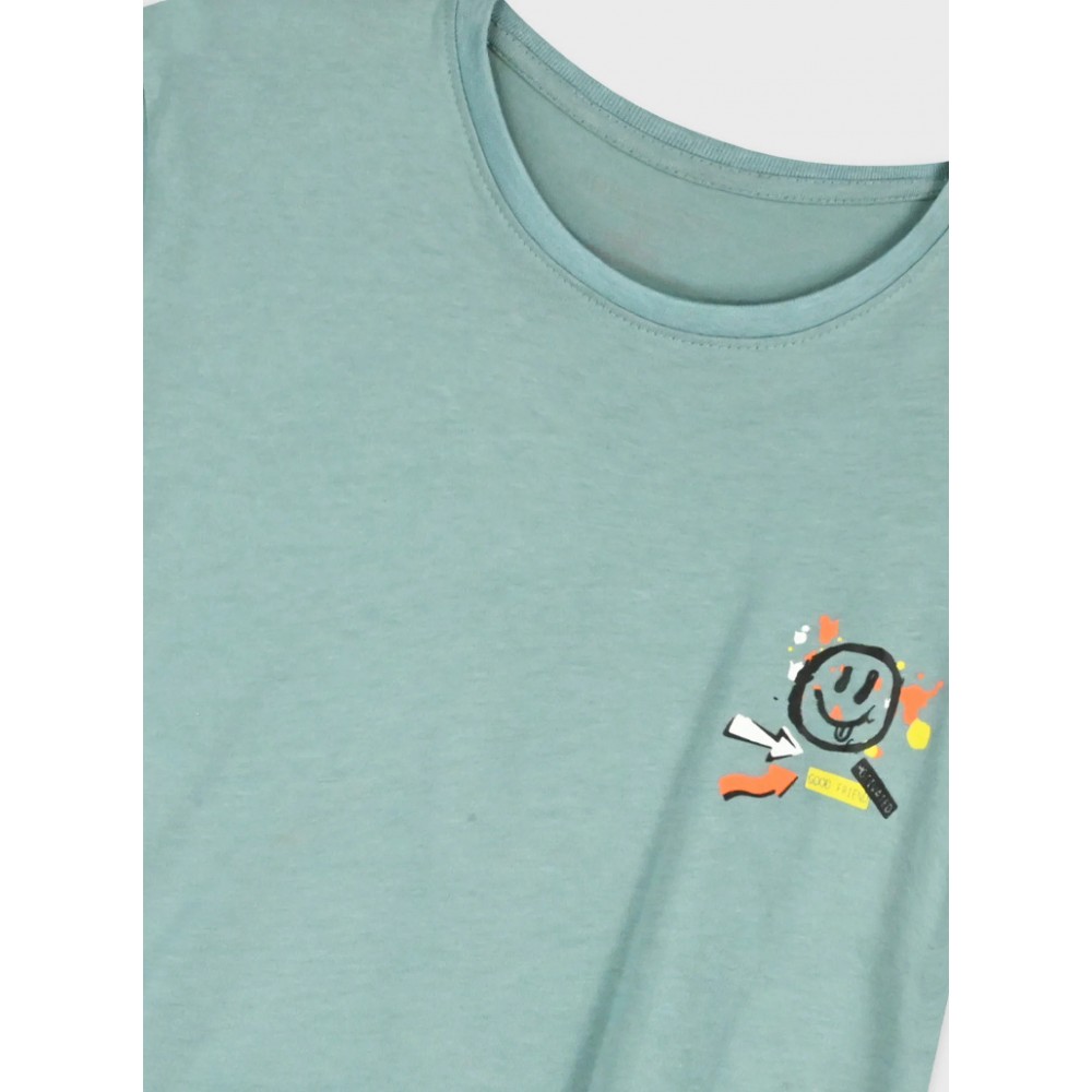 Εφηβικό Σετ Μακό με Μπλούζα Smile Edition και Βερμούδα Cargo Αγόρι (6-16) –Μαύρο– 13-226080-0