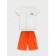 Εφηβικό Σετ Μακό με Μπλούζα Smile Edition και Βερμούδα Cargo Αγόρι (6-16) –Πάπρικα– 13-226080-0