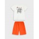 Εφηβικό Σετ Μακό με Μπλούζα Smile Edition και Βερμούδα Cargo Αγόρι (6-16) –Πάπρικα– 13-226080-0