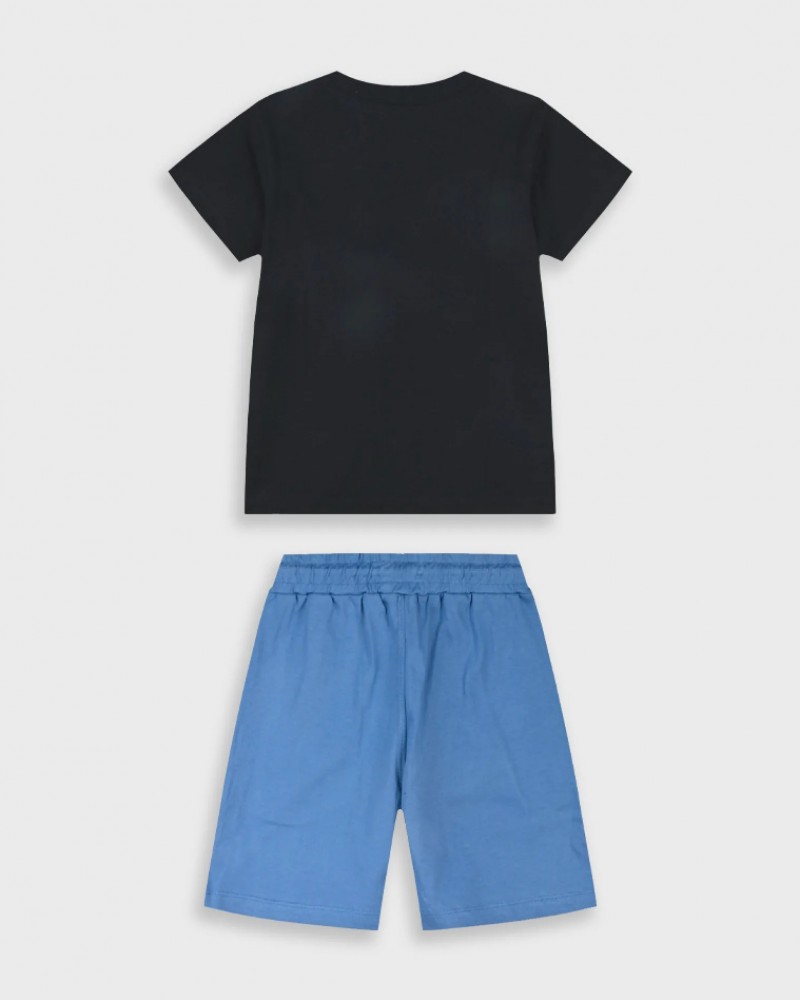 Εφηβικό Σετ Μακό με Μπλούζα Don't Give Up και Βερμούδα Αγόρι (6-16) –Ρουά– 