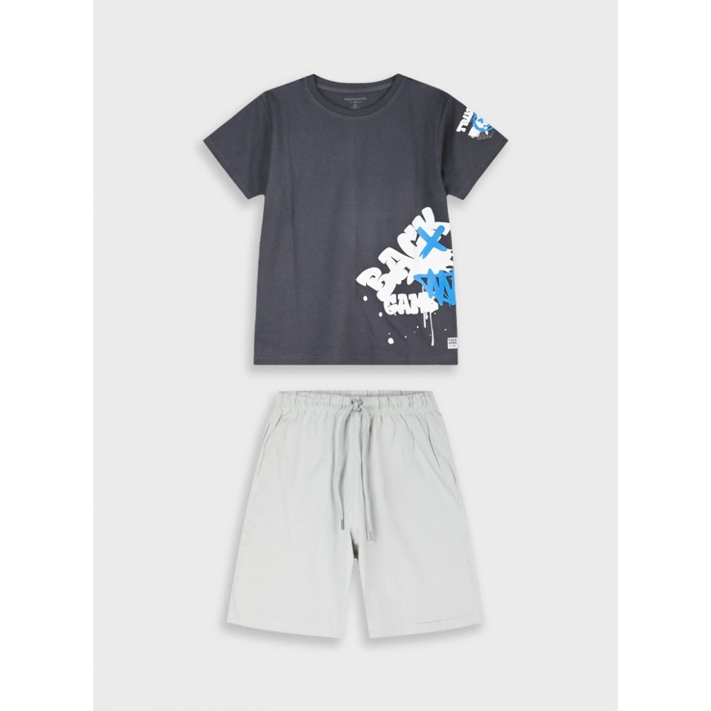 Εφηβικό Σετ Μακό με Μπλούζα Back Game και Βερμούδα Αγόρι (6-16) –Πάγου– 