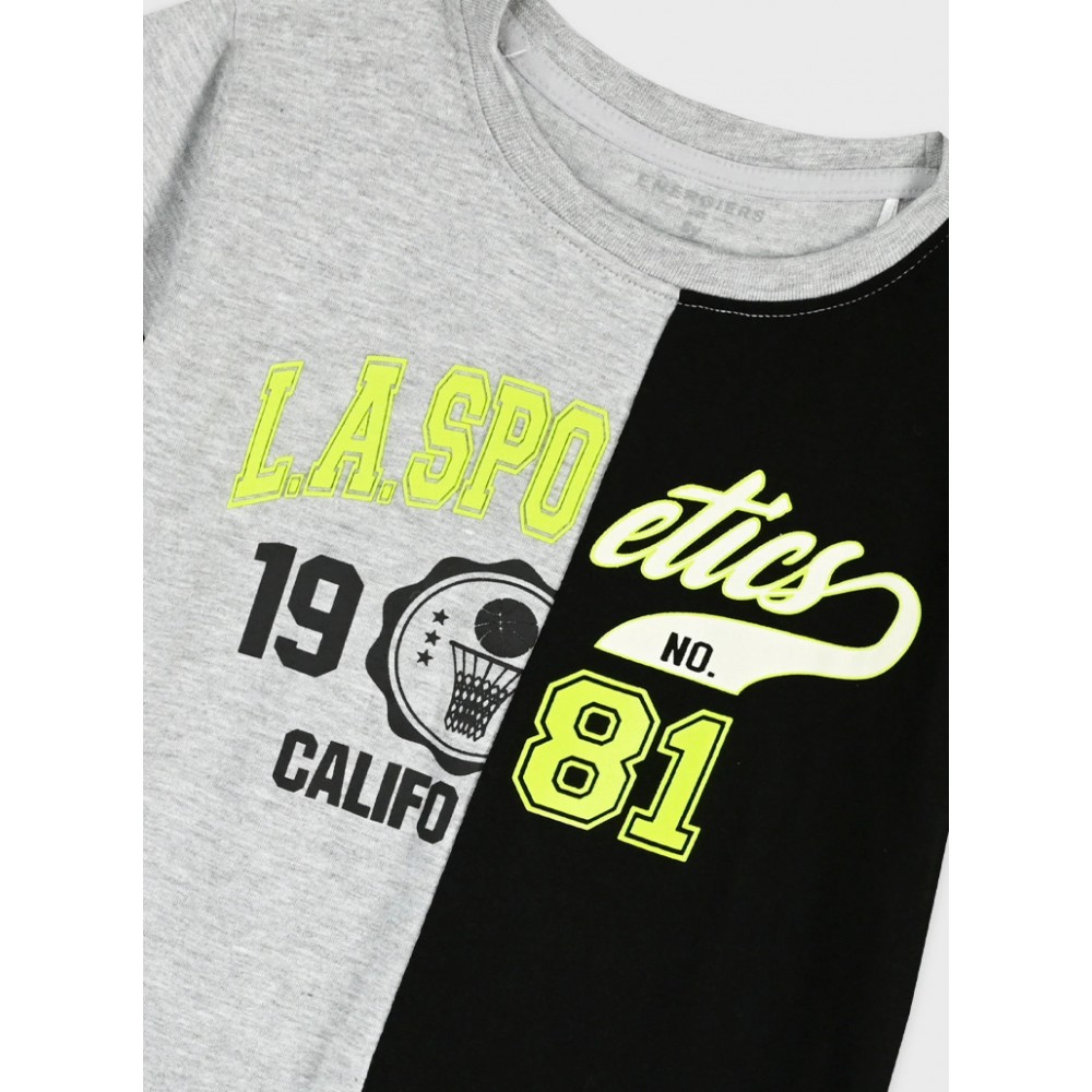 Εφηβικό Σετ Μακό με Μπλούζα L.A. Spo 81 και Βερμούδα Αγόρι (6-16) –Μαύρο– 13-226083-0