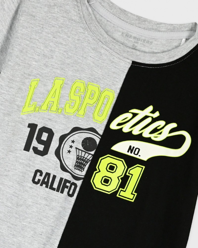 Εφηβικό Σετ Μακό με Μπλούζα L.A. Spo 81 και Βερμούδα Αγόρι (6-16) –Μαύρο– 