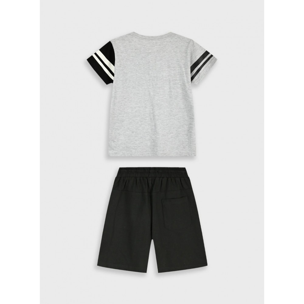 Εφηβικό Σετ Μακό με Μπλούζα L.A. Spo 81 και Βερμούδα Αγόρι (6-16) –Μαύρο– 13-226083-0