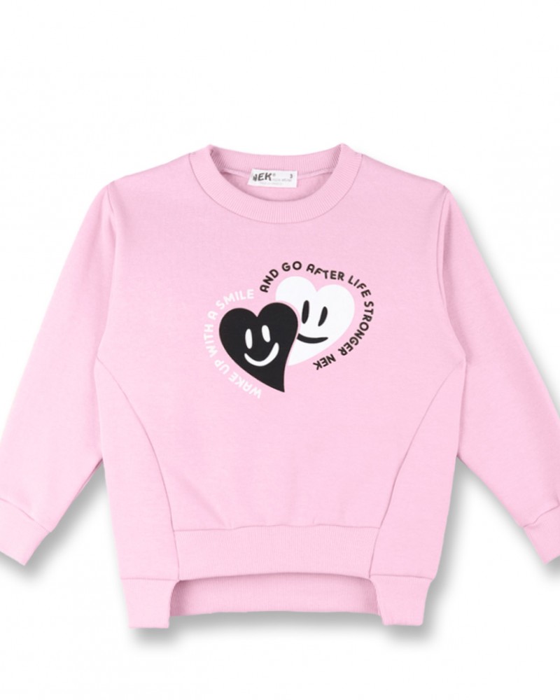 Παιδικό Σετ Μπλούζα Φούτερ με Καρδούλες Και Κολάν Κορίτσι (2-6Ε) -Ροζ- 131924