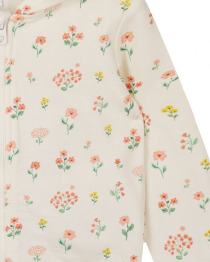Βρεφική Floral Ζακέτα Με Φερμουάρ και Κουκούλα Κορίτσι -Φλοραλ- 14-223403-5