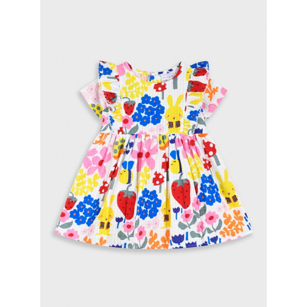 Βρεφικό Φόρεμα με Φραουλίστες Μοτίβο Κορίτσι (6-24μ) –Εμπριμέ– 14-226408-7