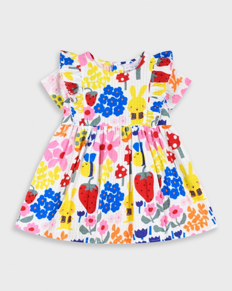 Βρεφικό Φόρεμα με Φραουλίστες Μοτίβο Κορίτσι (6-24μ) –Εμπριμέ– 