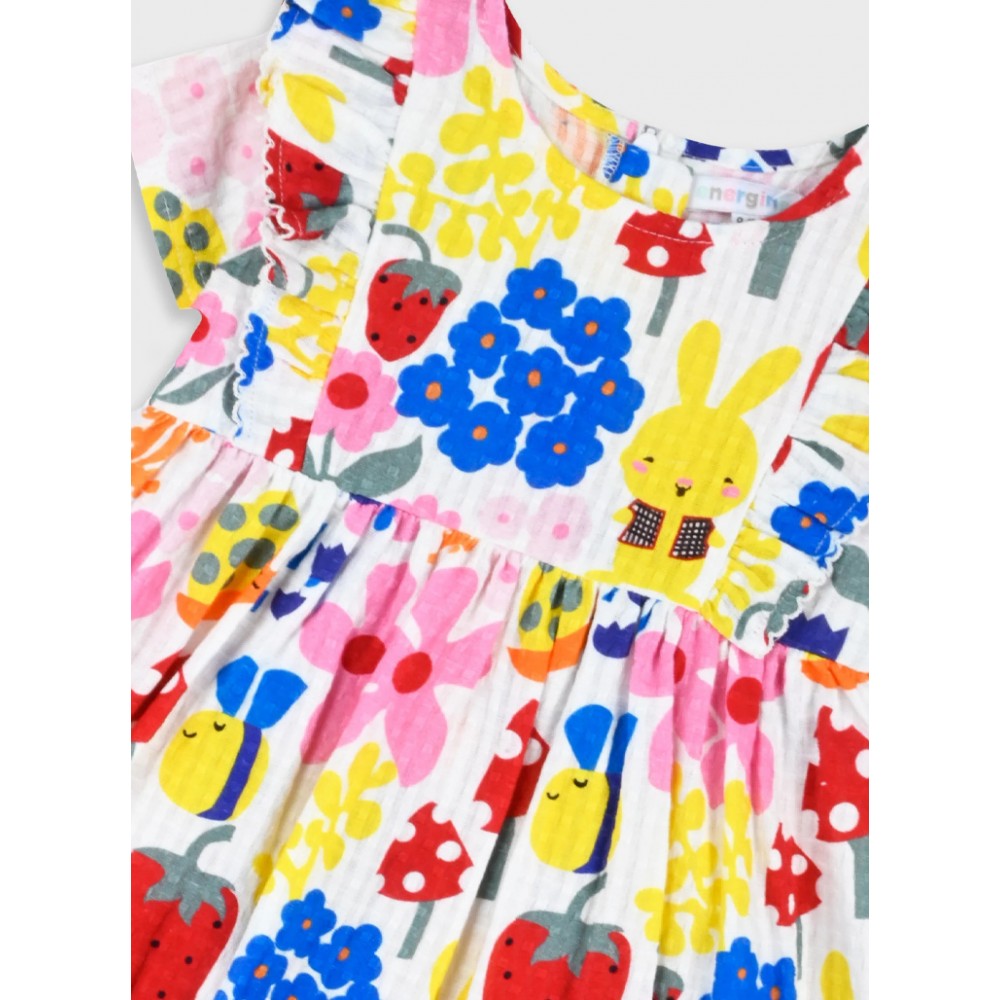 Βρεφικό Φόρεμα με Φραουλίστες Μοτίβο Κορίτσι (6-24μ) –Εμπριμέ– 14-226408-7