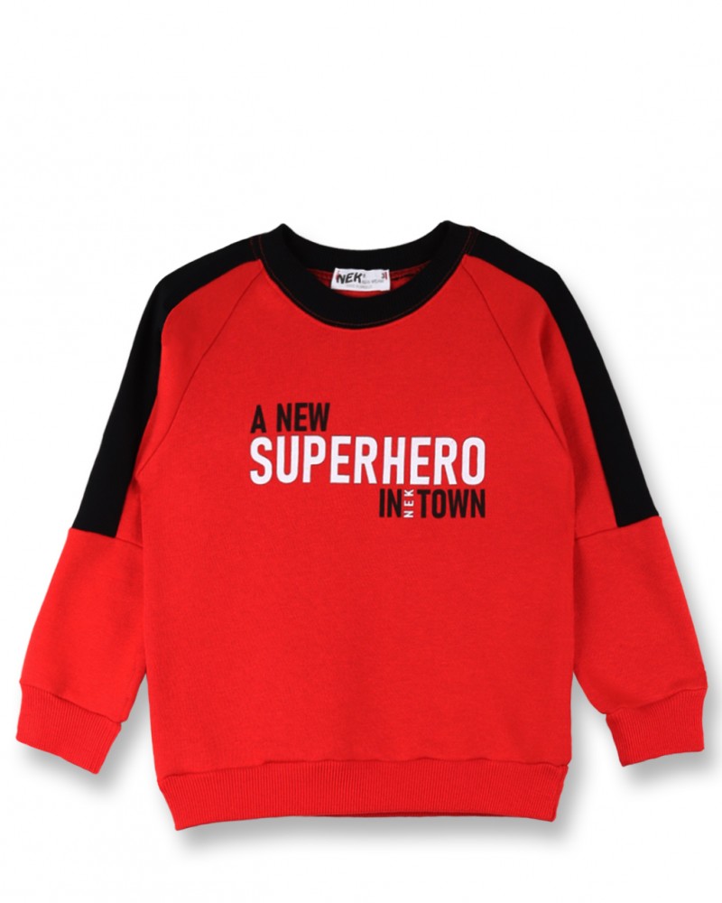 Παιδικό Σετ Φούτερ Φόρμα Με Τύπωμα SuperHero Αγόρι (2-6Ε) -Κόκκινο- 141724