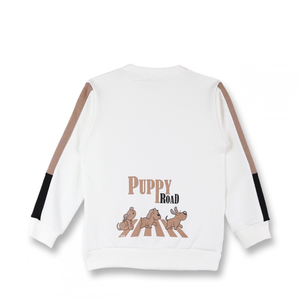 Παιδικό Σετ Φούτερ Φόρμα Με Τύπωμα Puppy Road Αγόρι (2-6Ε) -Εκρού- 142024