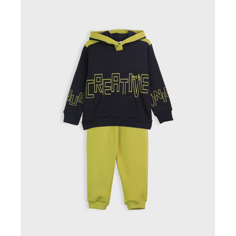 Παιδικό Casual Σετ Φούτερ Φόρμα Με Κουκούλα Creative Αγόρι -Μαρέν- 142223