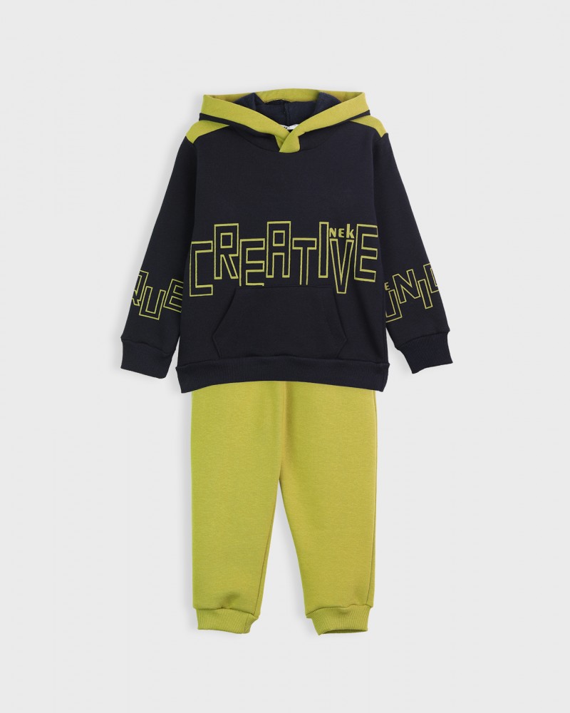Παιδικό Casual Σετ Φούτερ Φόρμα Με Κουκούλα Creative Αγόρι -Μαρέν- 142223