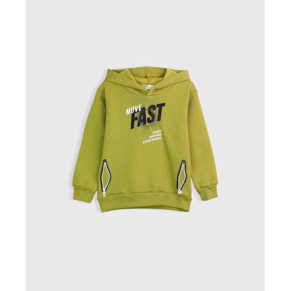 Παιδικό Casual Σετ Φούτερ Φόρμα Με Κουκούλα More Fast Αγόρι -Λαδιού- 142823