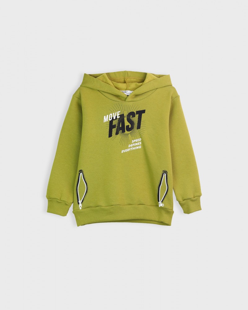 Παιδικό Casual Σετ Φούτερ Φόρμα Με Κουκούλα More Fast Αγόρι -Λαδιού- 142823