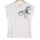 T-Shirt Μπλούζα Μακό με Φιόγκο από Παγιέτα -Λευκό- 1476 T-Shirt Μπλούζα Μακό με Φιόγκο από Παγιέτα -Λευκό- 1476