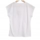 T-Shirt Μπλούζα Μακό με Φιόγκο από Παγιέτα -Λευκό- 1476 T-Shirt Μπλούζα Μακό με Φιόγκο από Παγιέτα -Λευκό- 1476