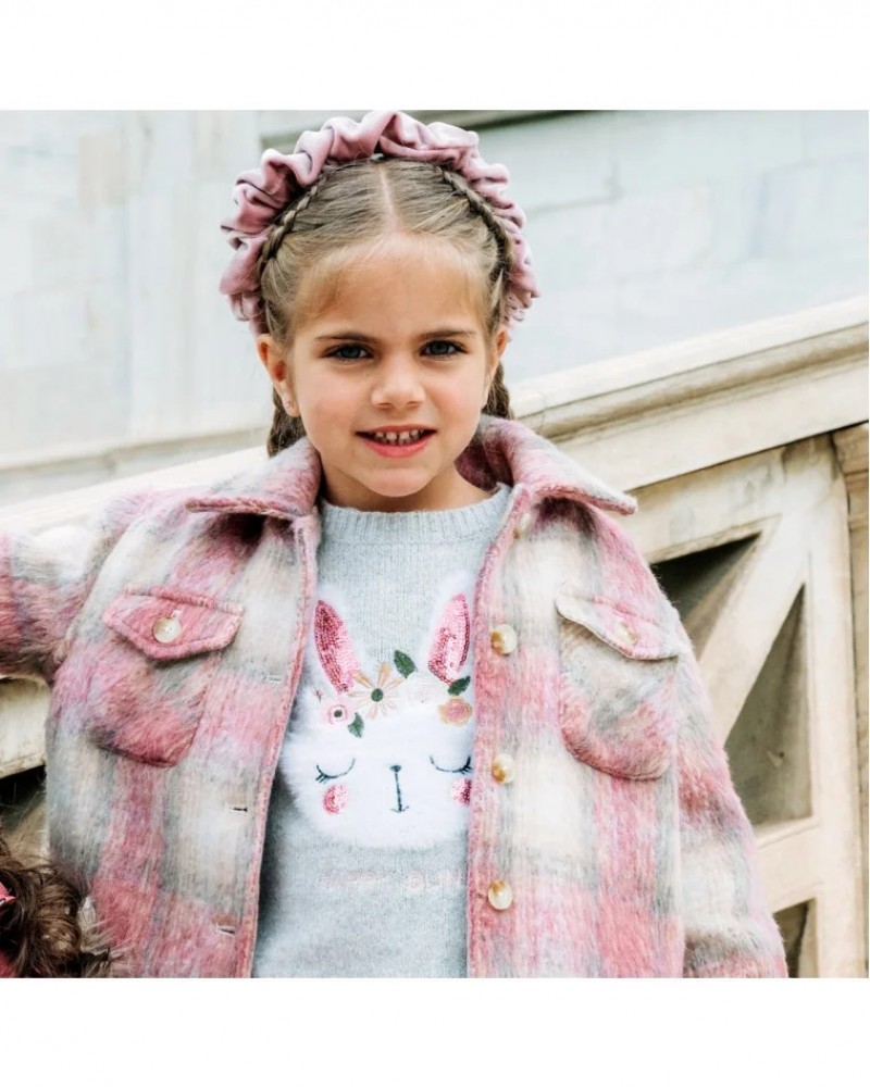 Παιδική Πλεκτή Μπλούζα Πουλόβερ Happy Bunny Κορίτσι (2-6) -Μελανζέ- 15-122303-6