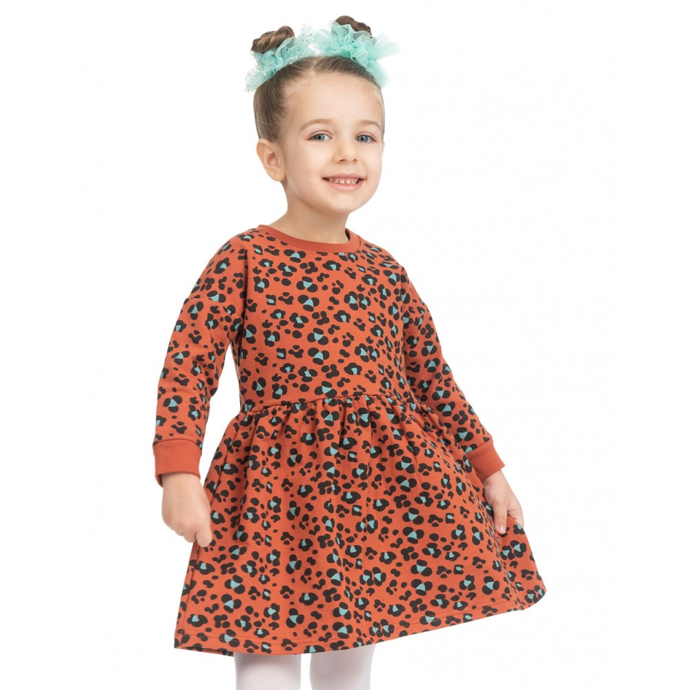 Παιδικό Φούτερ Φόρεμα Animal Print -Πάπρικα- 15-122332-7 Παιδικό Φούτερ Φόρεμα Animal Print -Πάπρικα- 15-122332-7