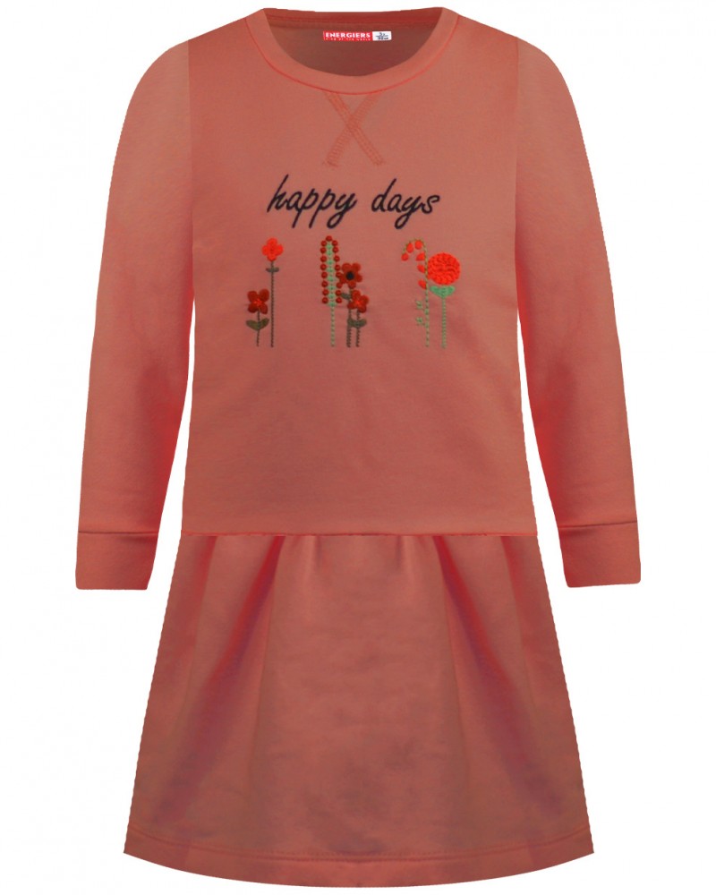 Παιδικό Casual Φούτερ Φόρεμα Με Κέντημα Happy Days Κορίτσι -Περλέ- 15-122334-7