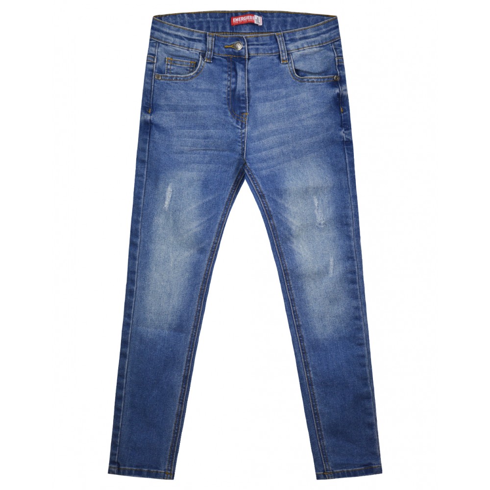 Παιδικό Τζιν Παντελόνι Ελαστικό Skinny Denim Με Καταστροφές Κορίτσι –Μπλέ Τζην– 15-123300-2