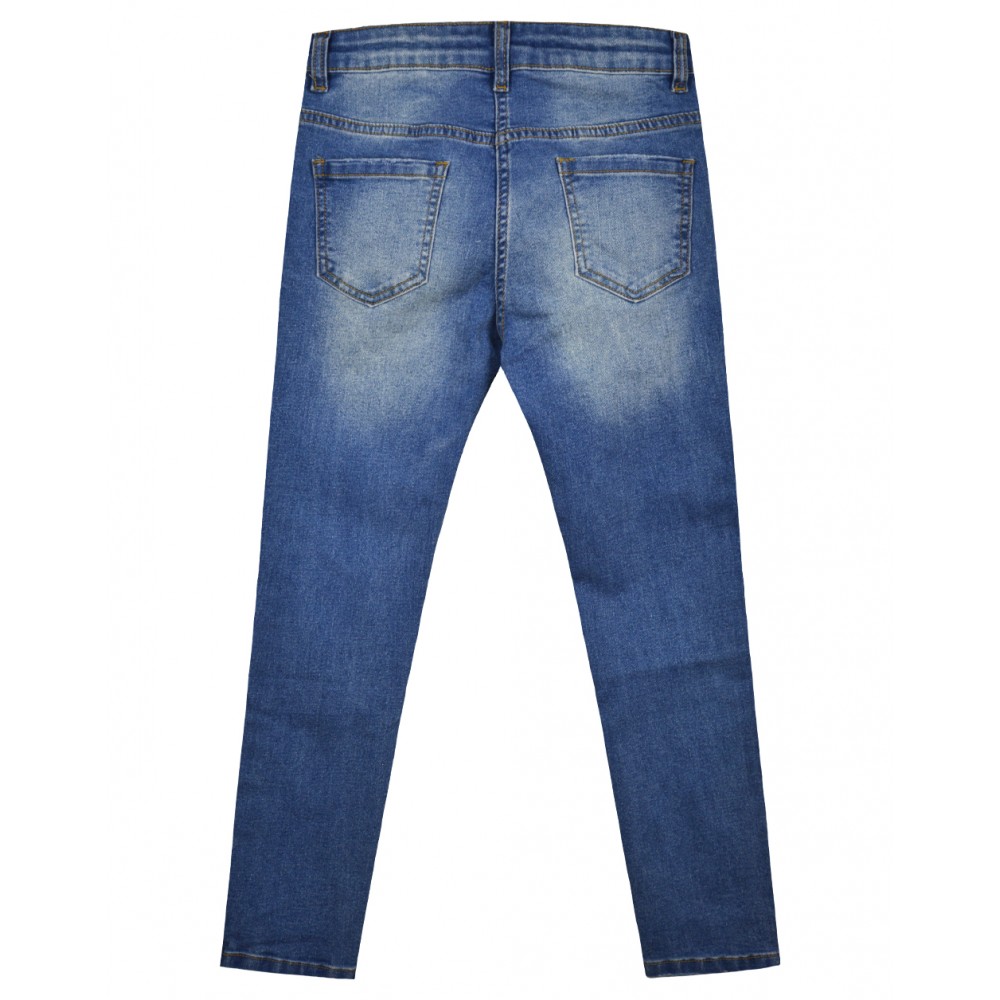 Παιδικό Τζιν Παντελόνι Ελαστικό Skinny Denim Με Καταστροφές Κορίτσι –Μπλέ Τζην– 15-123300-2