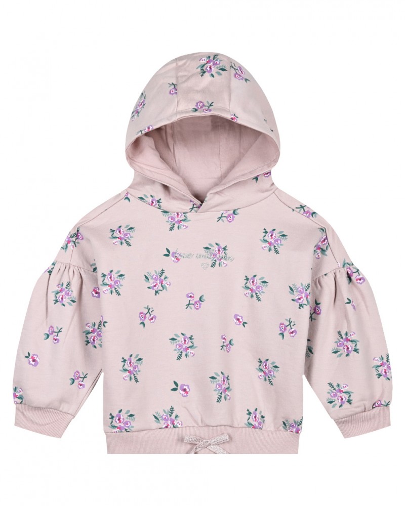 Παιδική Φούτερ Μπλούζα Floral Με Κουκούλα Κορίτσι -Ανοιχτό Ροζ- 15-123307-5