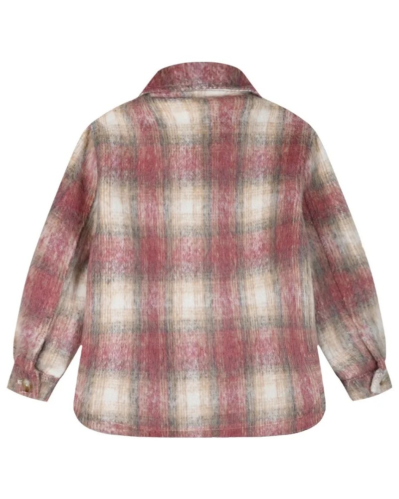 Παιδικό Oversized Jacket Τύπου Πουκάμισο Καρώ Κορίτσι (2-6) -Καρρώ- 15-124308-1