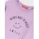 Παιδικό Σετ Φούτερ Φόρμας Με Τύπωμα Smile Κορίτσι (2-6) -Λιλά-  15-125387-0