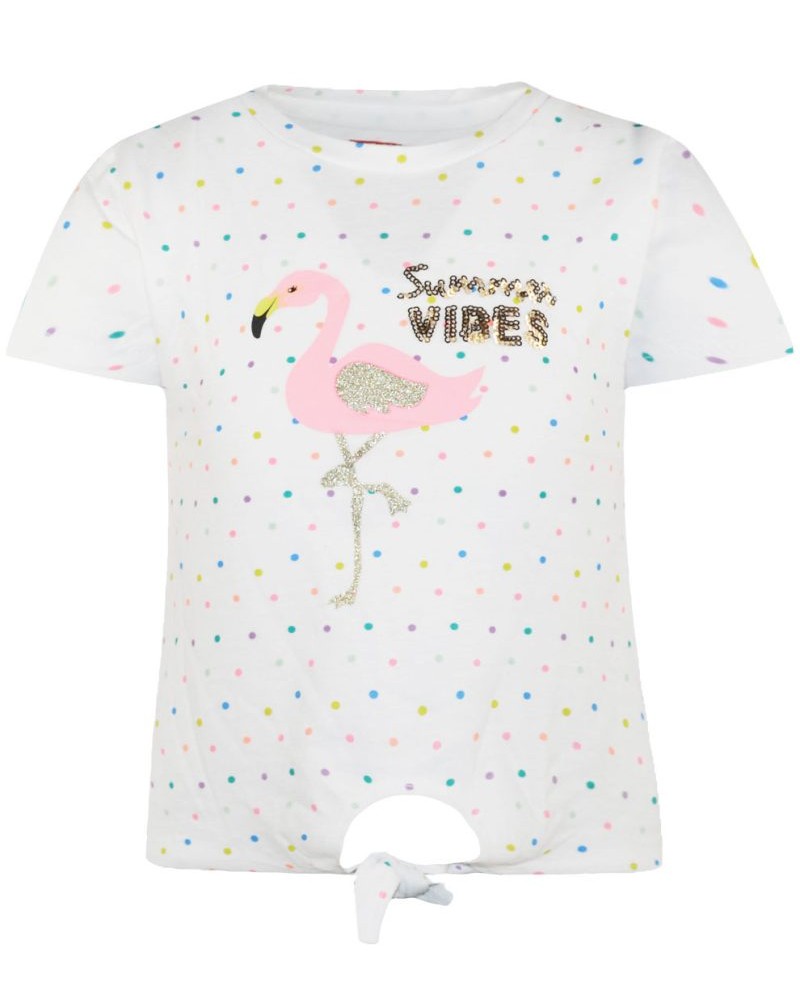 Παιδικό, Crop top, Πουά Μπλουζάκι Vibes Summer -Λευκό- 15-222319-5