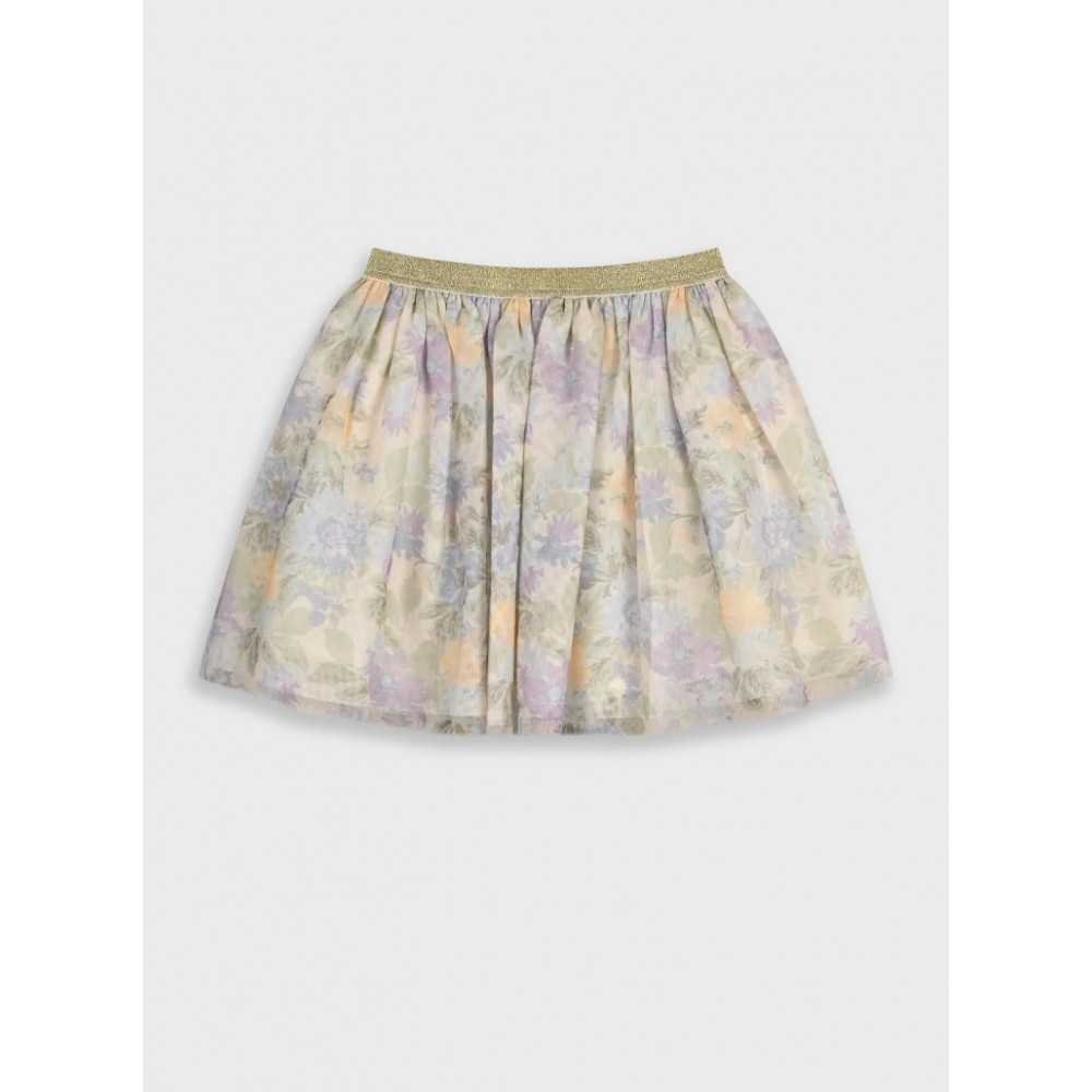 Παιδική Φούστα Τουτού Floral Από Τούλι και Χρυσό Lurex Κορίτσι -Εμπριμέ- 15-225300-3